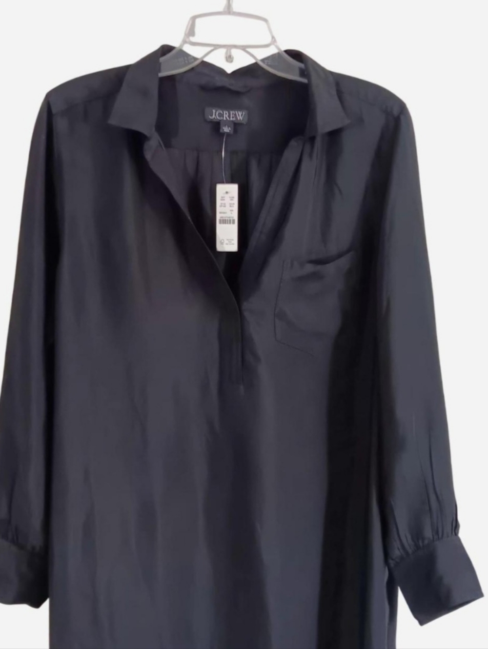 J. Crew Bungalow Black Maxi Popover Dress Women's Size Large Loungewear Casual - Picture 3 of 13